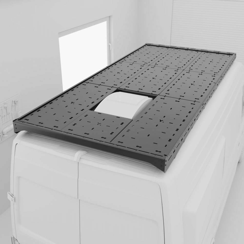VW Crafter MWB Roof Rack Modular Aluminium CORE YAKKT vw-crafter-mwb-roof-rack-modular-aluminium-core-yakkt