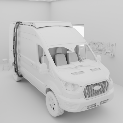 YAKKT modular aluminium roof rack fitted to Ford Transit van