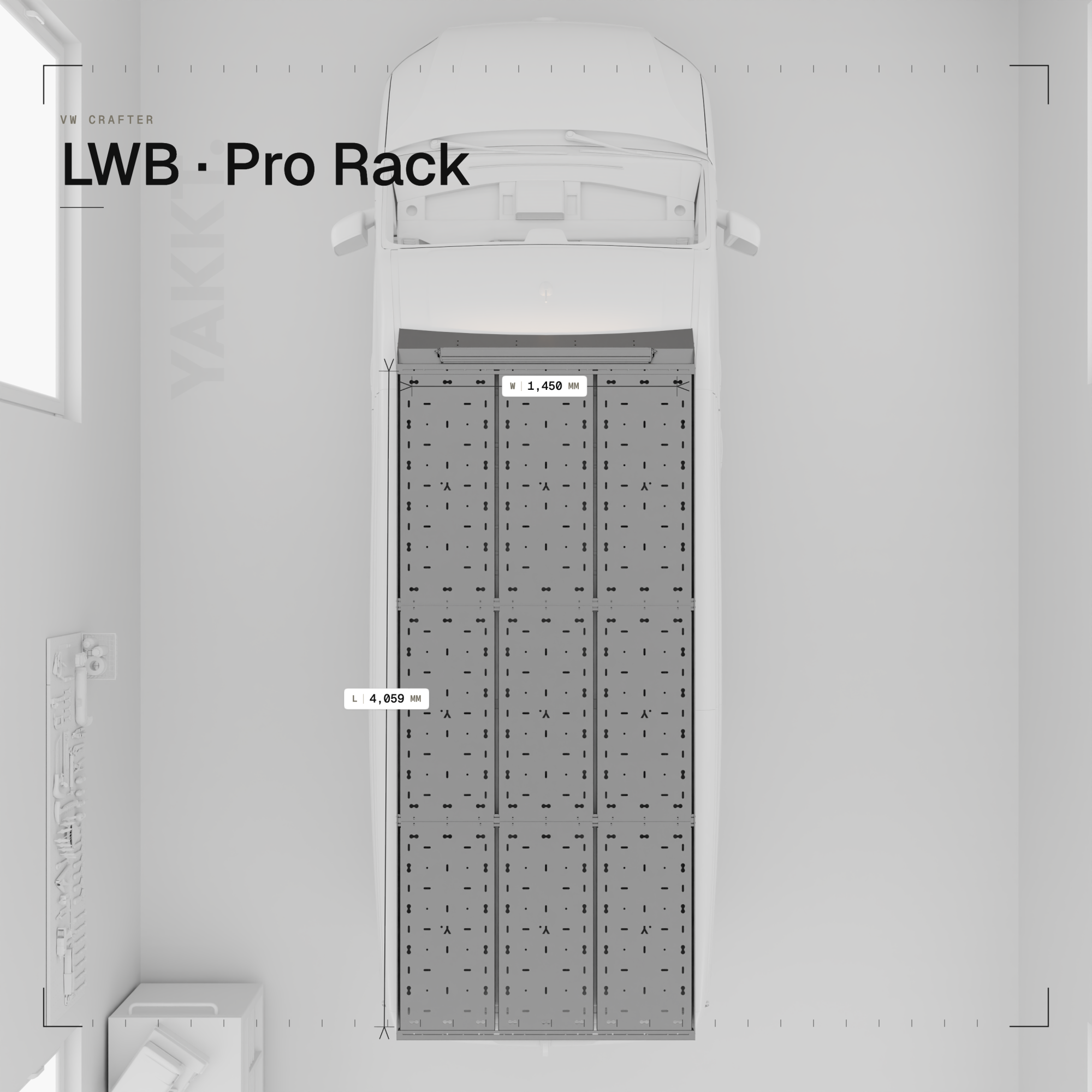 VW Crafter & MAN TGE LWB Roof Rack | Modular Aluminium | PRO | YAKKT - Image 2