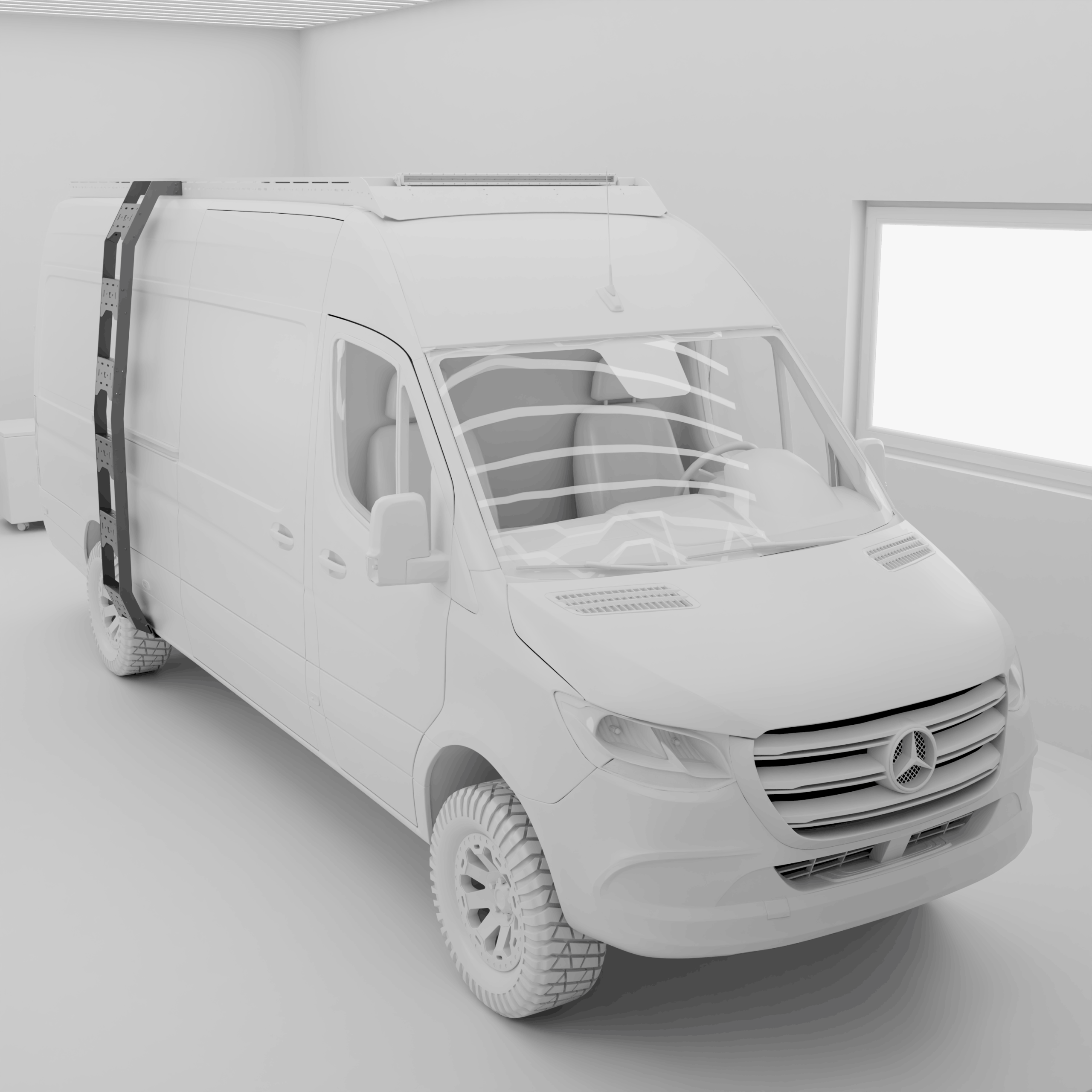 Mercedes Sprinter aluminium side ladder by YAKKT