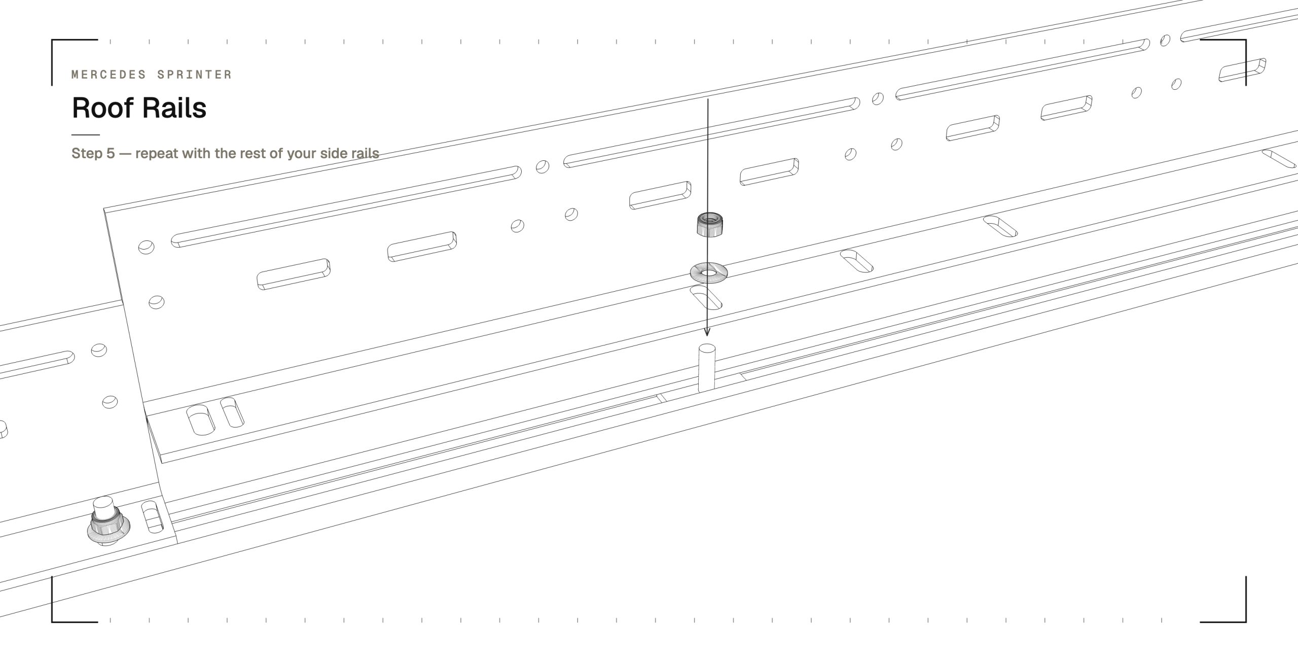 Step 5 — repeat with the remaining side rail