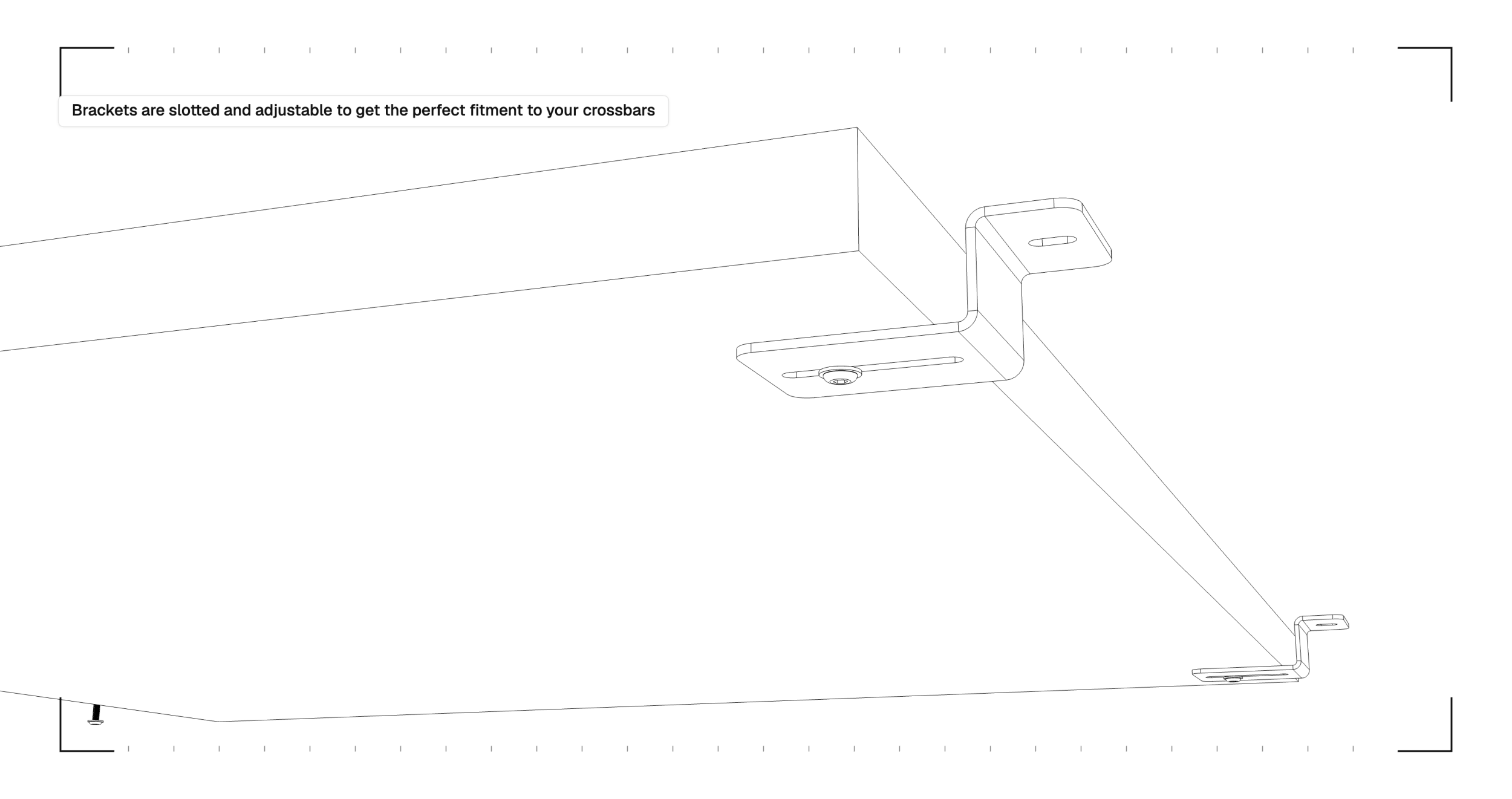 YAKKT solar brackets — slotted 2mm stainless steel, powder coated black, with T-nuts and fixings