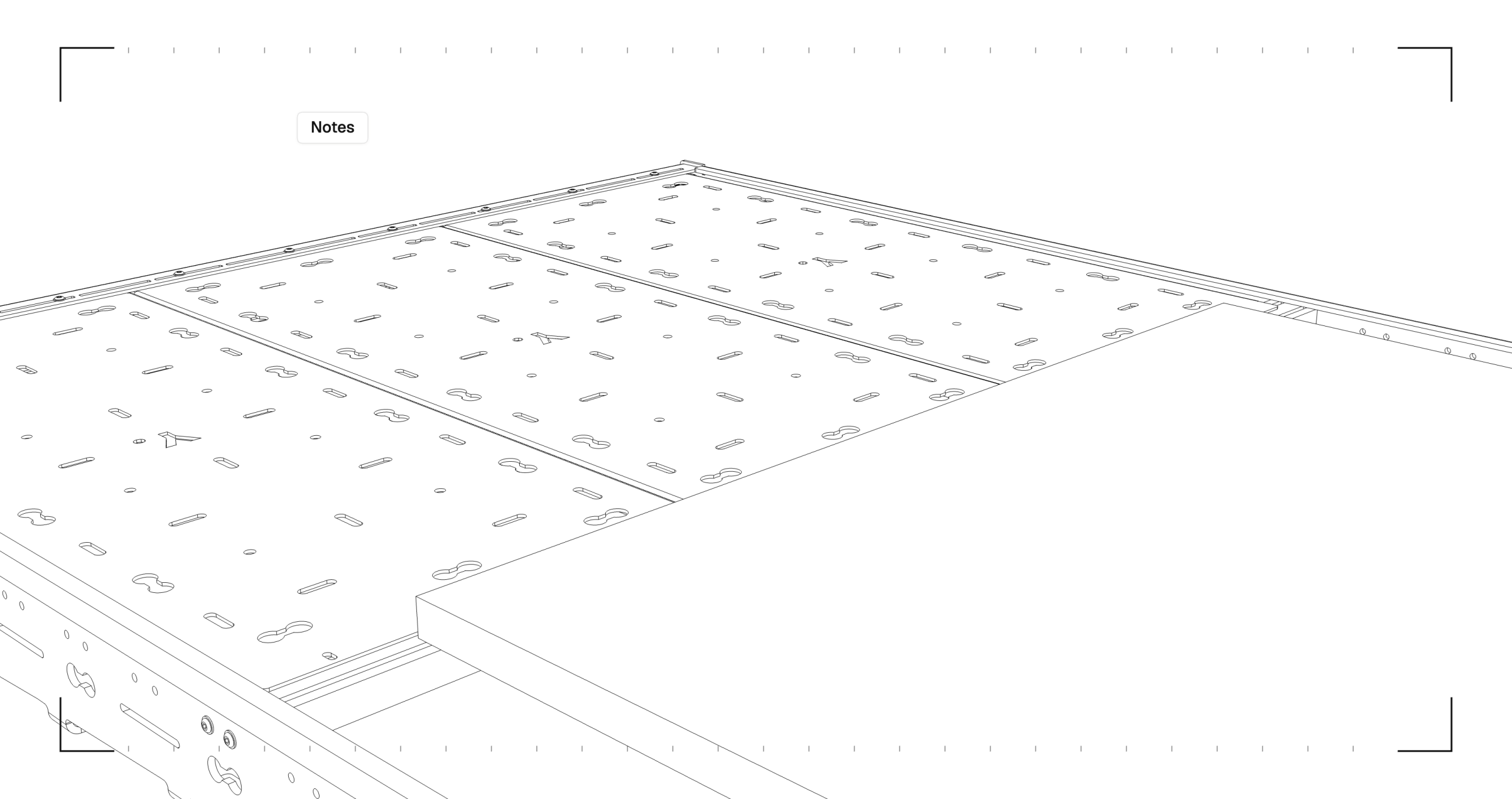 Solar panel sat on top of higher-position crossbars — proud of the deck plane and not advised